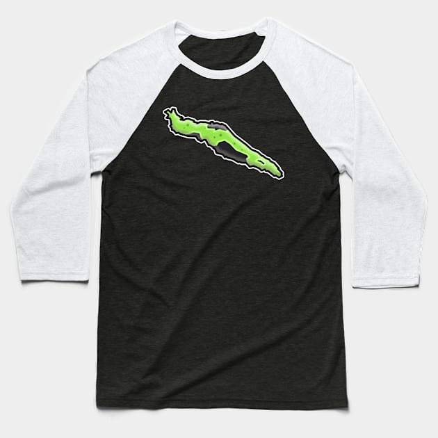 Texada Island Slug - Banana Sluggo Silhouette - Silly Fun Gift - Texada Island Baseball T-Shirt by City of Islands